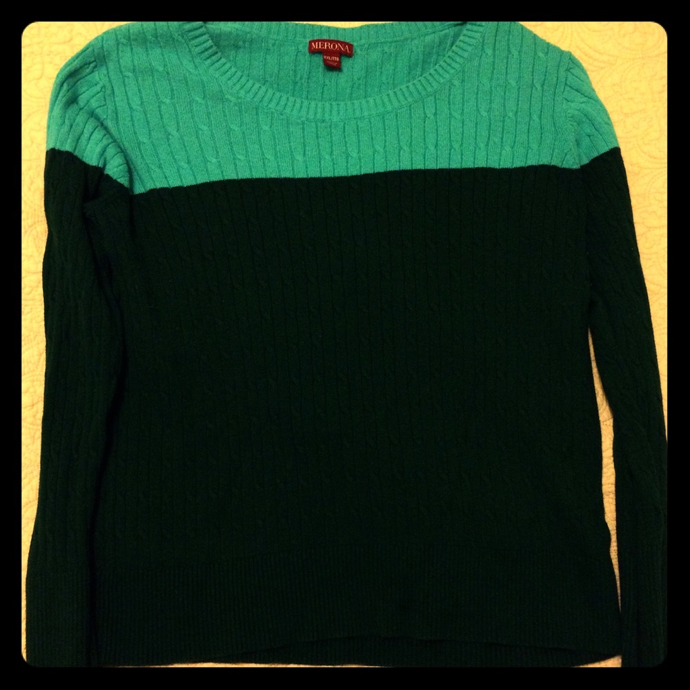 Two-tone Ribbed Sweater